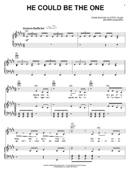 page one of He Could Be The One (Piano, Vocal & Guitar Chords (Right-Hand Melody))