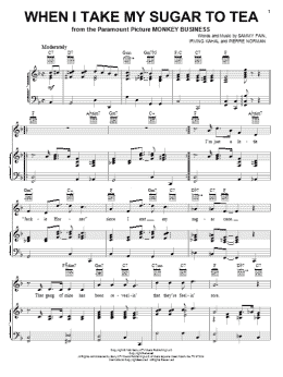 page one of When I Take My Sugar To Tea (Piano, Vocal & Guitar Chords (Right-Hand Melody))