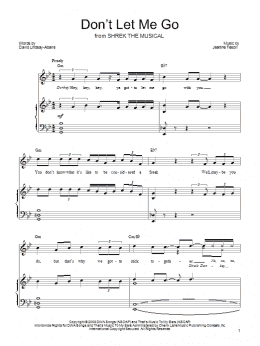 page one of Don't Let Me Go (Piano, Vocal & Guitar Chords (Right-Hand Melody))