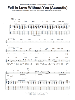 page one of Fell In Love Without You (Acoustic Version) (Guitar Tab)