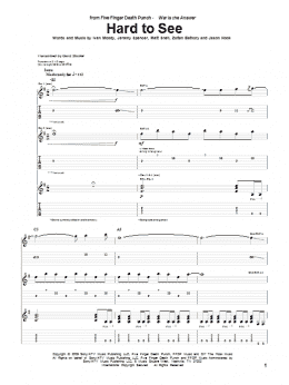 page one of Hard To See (Guitar Tab)