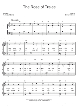 page one of The Rose Of Tralee (Easy Piano)
