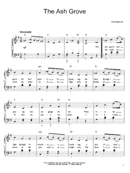 page one of The Ash Grove (Easy Piano)