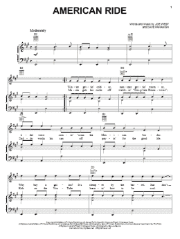 page one of American Ride (Piano, Vocal & Guitar Chords (Right-Hand Melody))