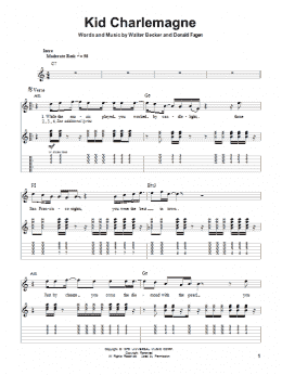 page one of Kid Charlemagne (Guitar Tab (Single Guitar))