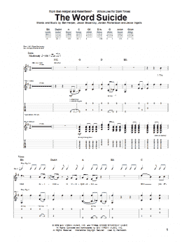 page one of The Word Suicide (Guitar Tab)