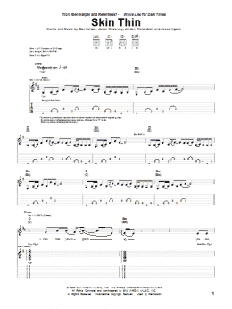 page one of Skin Thin (Guitar Tab)