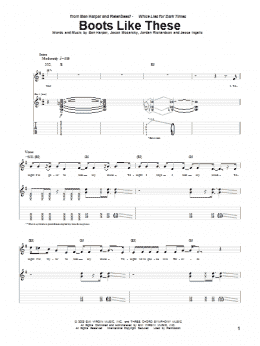 page one of Boots Like These (Guitar Tab)