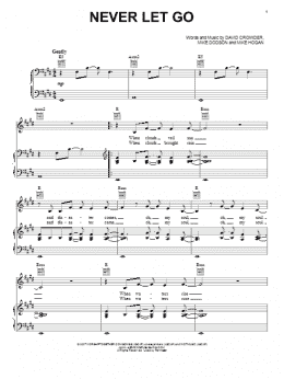 page one of Never Let Go (Piano, Vocal & Guitar Chords (Right-Hand Melody))