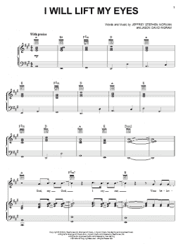 page one of I Will Lift My Eyes (Piano, Vocal & Guitar Chords (Right-Hand Melody))