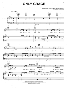 page one of Only Grace (Piano, Vocal & Guitar Chords (Right-Hand Melody))