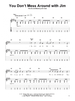page one of You Don't Mess Around With Jim (Guitar Tab (Single Guitar))