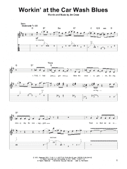 page one of Workin' At The Car Wash Blues (Guitar Tab (Single Guitar))