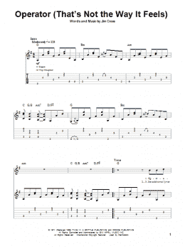 page one of Operator (That's Not The Way It Feels) (Guitar Tab (Single Guitar))