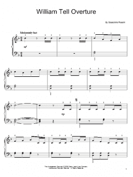 page one of William Tell Overture (Easy Piano)