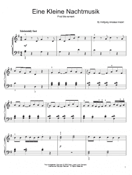 page one of Eine Kleine Nachtmusik (Easy Piano)
