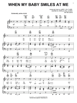 page one of When My Baby Smiles At Me (Piano, Vocal & Guitar Chords (Right-Hand Melody))