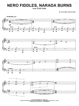 page one of Nero Fiddles, Narada Burns (Piano Solo)