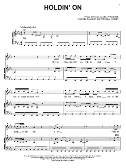 page one of Holdin' On (Piano, Vocal & Guitar Chords (Right-Hand Melody))