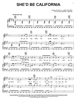 page one of She'd Be California (Piano, Vocal & Guitar Chords (Right-Hand Melody))