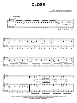 page one of Close (Piano, Vocal & Guitar Chords (Right-Hand Melody))
