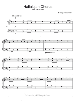 page one of Hallelujah Chorus (Easy Piano)