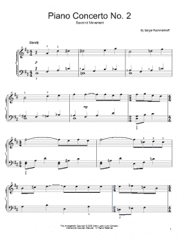 page one of Piano Concerto No. 2 (Easy Piano)