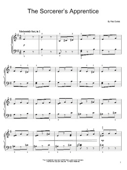 page one of The Sorcerer's Apprentice (Easy Piano)