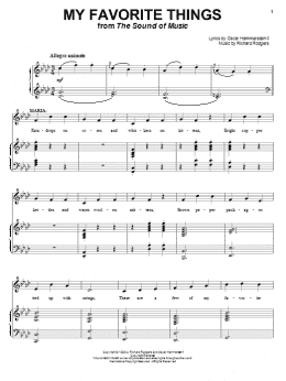 page one of My Favorite Things (from The Sound of Music) (Piano & Vocal)