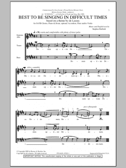 page one of Best To Be Singing In Difficult Times (SATB Choir)