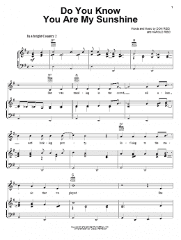 page one of Do You Know You Are My Sunshine (Piano, Vocal & Guitar Chords (Right-Hand Melody))