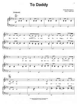 page one of To Daddy (Piano, Vocal & Guitar Chords (Right-Hand Melody))