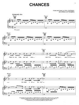 page one of Chances (Piano, Vocal & Guitar Chords (Right-Hand Melody))