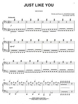 page one of Just Like You (Piano Duet)