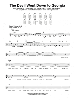 page one of The Devil Went Down To Georgia (Easy Guitar)