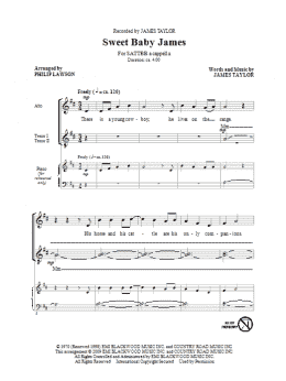 page one of Sweet Baby James (SATB Choir)