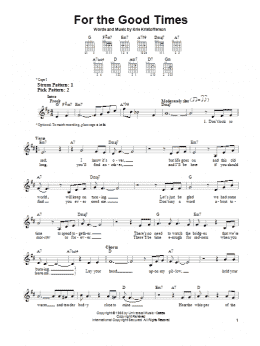 page one of For The Good Times (Easy Guitar)