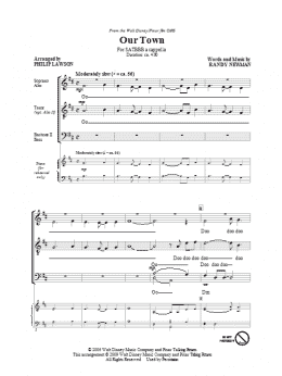 page one of Our Town (from Cars) (arr. Philip Lawson) (SATB Choir)