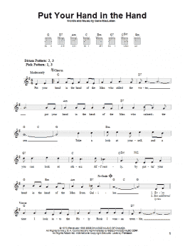 page one of Put Your Hand In The Hand (Easy Guitar)