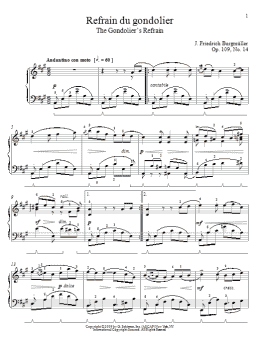 page one of Song Of The Gondolier (Piano Solo)