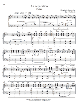 page one of Parting (Piano Solo)
