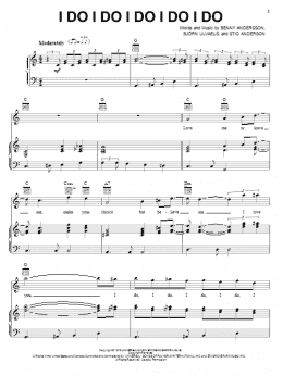 page one of I Do, I Do, I Do, I Do, I Do (Piano, Vocal & Guitar Chords (Right-Hand Melody))