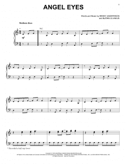 page one of Angeleyes (Piano, Vocal & Guitar Chords (Right-Hand Melody))