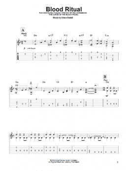 page one of Blood Ritual (Easy Guitar Tab)