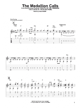 page one of The Medallion Calls (Easy Guitar Tab)