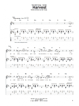 page one of Harvest (Guitar Tab)