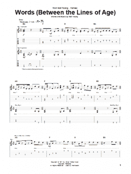 page one of Words (Between The Lines Of Age) (Guitar Tab)