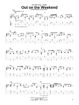 page one of Out On The Weekend (Guitar Tab)