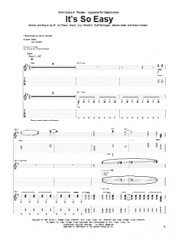 page one of It's So Easy (Guitar Tab)