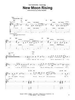 page one of New Moon Rising (Guitar Tab)